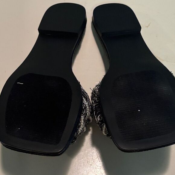 Steve Madden Black and White Braided Sandals - Picture 6 of 6